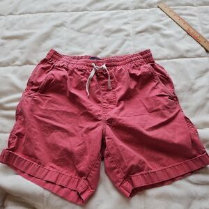 J Crew NY Mens Small, Drawstring Shorts Salmon  Twill 6"‎ Inseam GUC Preppy Gym